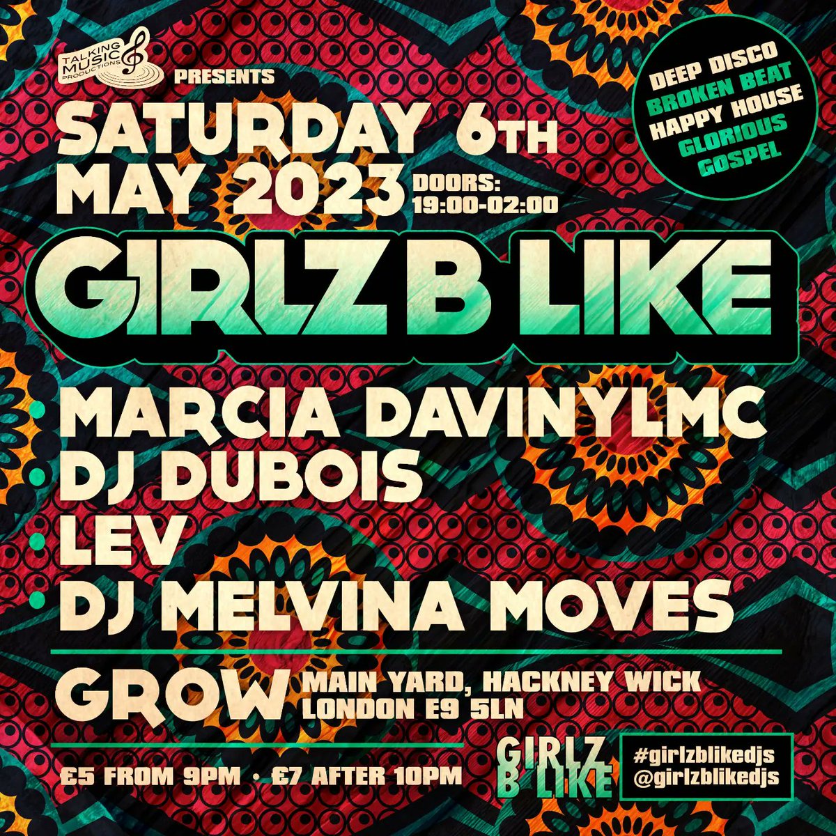 GirlzBLike (@girlzblikedjs) on Twitter photo As the new King Charlie ges done up celebrate with us - crowned Girlz dropping all-vinyl 💎 6th May! Arrive early <a href="/GrowHackney/">Grow, Hackney</a> to hear
DJ Dubois <a href="/_levdj_/">LEV</a> #djmelvinamoves <a href="/TalkingMusicPro/">@MsMarciaCarr</a> <a href="/MarciaDavinylMC/">Marcia Carr</a> 💥 💥 As the new King Charlie ges done up celebrate with us - crowned Girlz dropping all-vinyl 💎 6th May! Arrive early <a href="/GrowHackney/">Grow, Hackney</a> to hear
DJ Dubois <a href="/_levdj_/">LEV</a> #djmelvinamoves <a href="/TalkingMusicPro/">@MsMarciaCarr</a> <a href="/MarciaDavinylMC/">Marcia Carr</a> 💥 💥