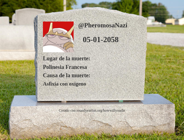PheromosaNazi's tweet photo. Así es como y cuándo moriré https://t.co/Rg6aR0fUMj

⠀ https://t.co/Ng4A7GxCj4