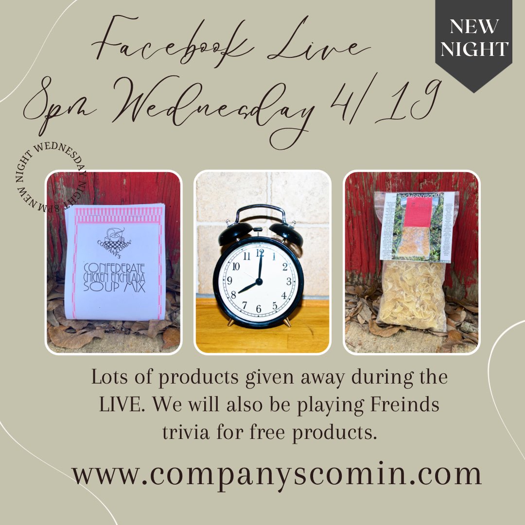 companyscomin's tweet photo. Join us Wednesday at 8pm. https://t.co/8uZ8VQt2AX