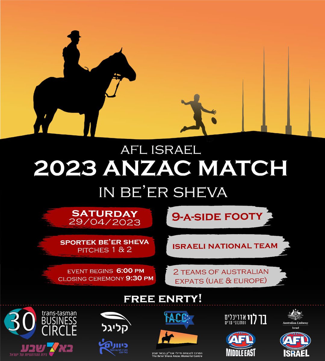 This is going to be a special match! #ANZACDay #AFLME #AFLIsrael