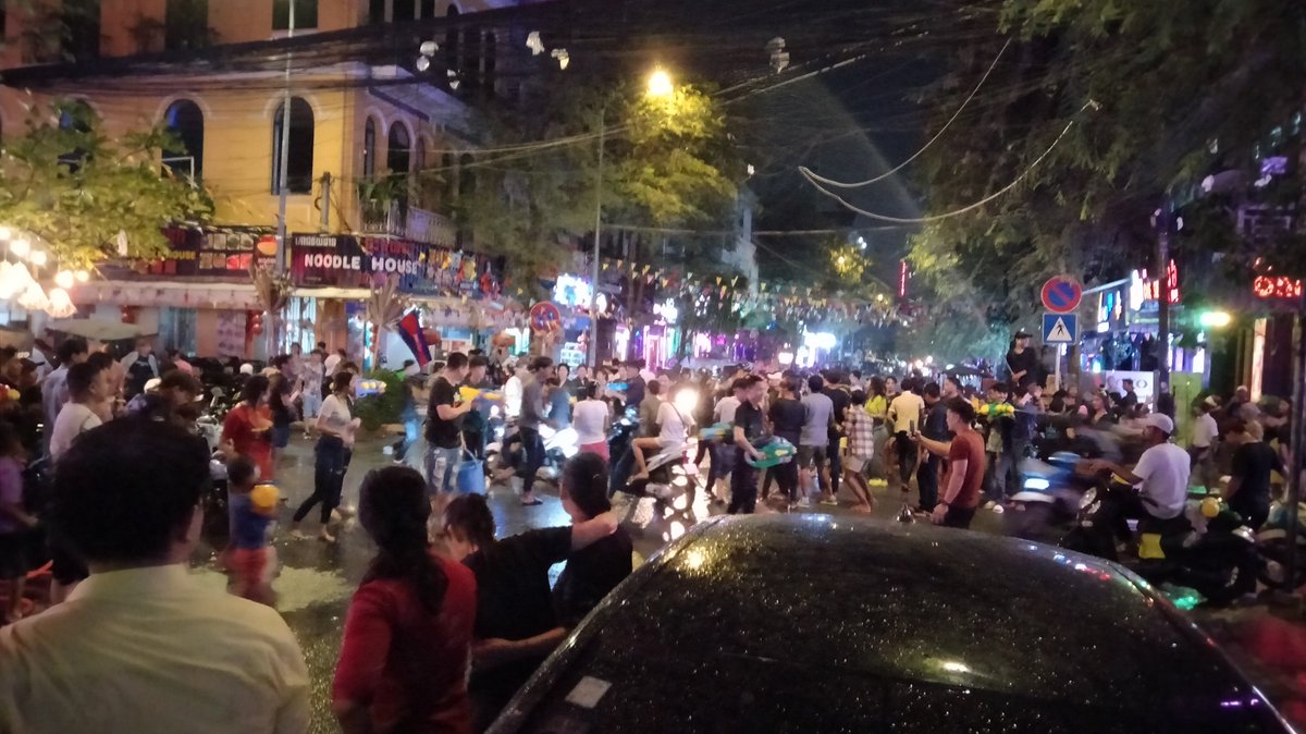 Khmer New Year has finished up. Lots of fun with water pistols and talcum powder.

Sadly,  as I walked around I saw a car hit a motorbike ridden by an old lady and a young child falling out of a tuk tuk as it turned a corner. Please take care.

#Cambodia #khmernewyear #StaySafe