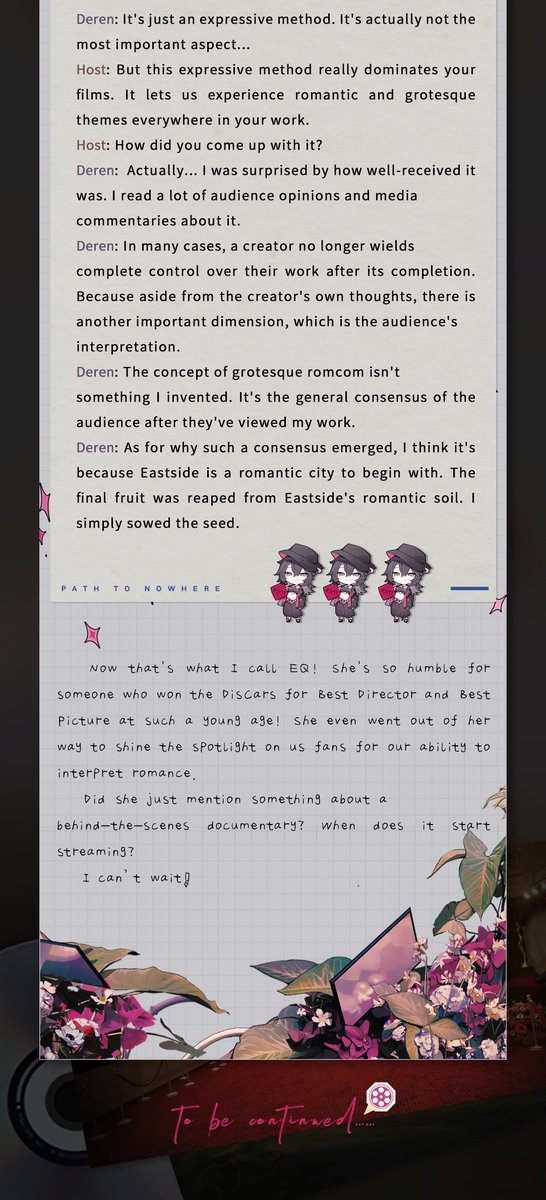 PathtoNowhereEN's tweet photo. ◆DisCity Classified◆
■Source of Information [Unknown]
>>> Transmission Successful.... Received

Master of Grotesque Romcoms Part.01

▼See the pictures for the story
To be Continued...

#PathtoNowhere #PTN #BeyondDisCars https://t.co/4Mtveh4Uuj