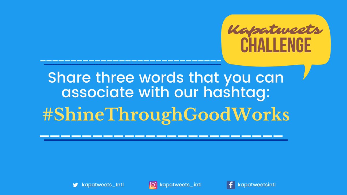 Kapatweets_Intl's tweet photo. Good, obligation, and love! 

How about you, Kapatweets? 😊

Tweet or quote-tweet your answers together with our hashtags:
#ShineThroughGoodWorks
#MCGICares https://t.co/TGCadJ5sCR