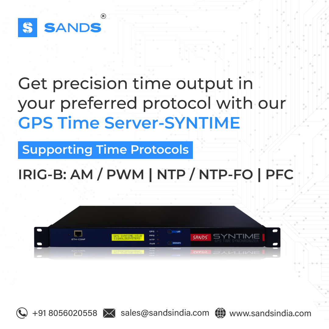 _SANDSOFFICIAL's tweet image. Excited to share about our GPS time server - SYNTIME with multiple output protocols! This state-of-the-art server offers precise and accurate time synchronization for all your network devices.

Get Quote: shorturl.at/pCUW5

#GPSTimeServer #PreciseTimeSynchronization