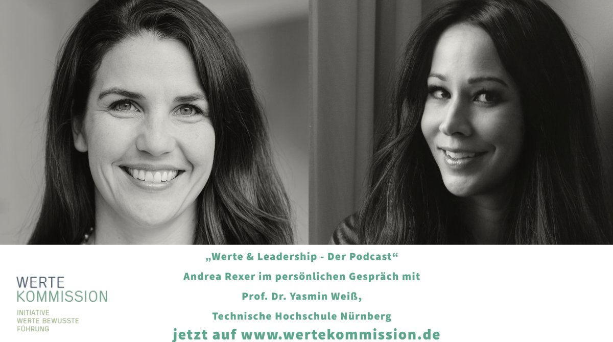 wertekommission's tweet photo. Willkommen zurück! Unser April-#Podcast mit @andrearexer ist online: 
„Diejenigen, die die Zukunft verändern, sollten sie anderen auch beibringen und erklären“, sagt Prof. Dr. Yasmin Weiß, TH Nürnberg. https://t.co/MxsMuxVLqa Danke @westlotto für den Support! https://t.co/kZPdPze56M