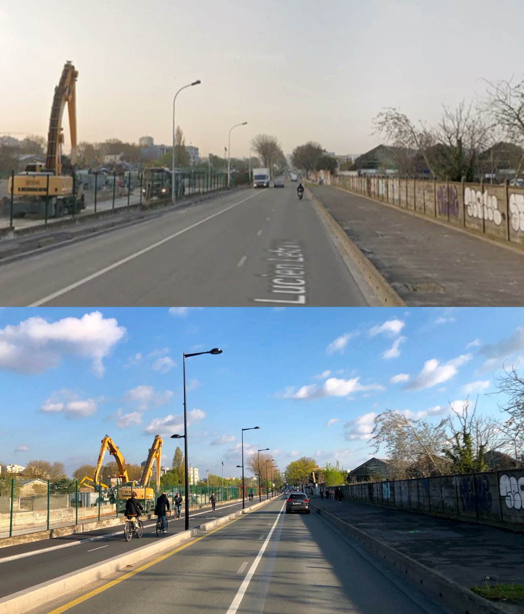 Emmanuel on Twitter "Avant / Après la piste cyclable protégée Quai