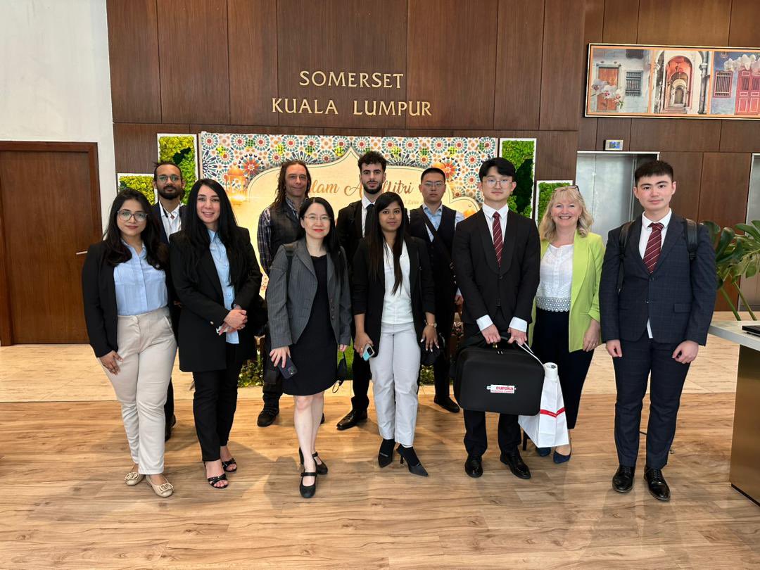 EsyinChew's tweet photo. Lovely students from @CardiffMetTech Wales had lovely food in Malaysia with stunning views.

Departing to Islamic Science University of Malaysia (USIM) from the lovely Somerset KL.
@eurekarobot @TaithWales https://t.co/XydUTcGZ7F