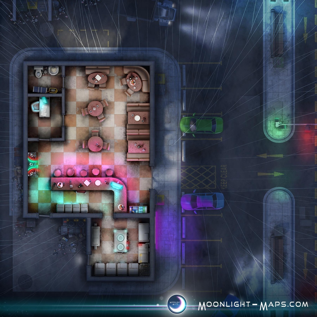 Moonlight_Scifi's tweet image. "Leo says that hacker we're looking for went in there, okay? And what do you mean, 'It's 5 o'clock somewhere'? I just want a damn drink!"⁠
⁠
Dive Bar set available at link in bio! 🌙⁠
⁠
#scifimap #cyberpunk #ttrpg