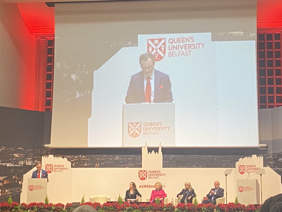 ⁦<a href="/QUBVChancellor/">Professor Sir Ian Greer</a>⁩ opening the #Agreement 25 conference in Belfast.
Reflect, Renew, and Reimagine.
3 days of discussion and debate, building bridges and building peace. ⁦⁦<a href="/QUBelfast/">Queen's University Belfast 🎓</a>⁩