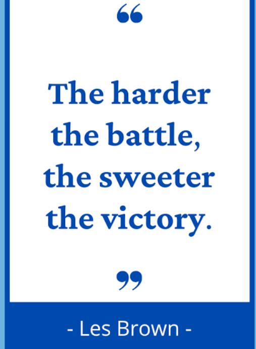 ivanfredrick's tweet photo. As Les Brown , stated - The harder the battle, the sweeter the victory #HumanRights https://t.co/gV6Ji3l61g