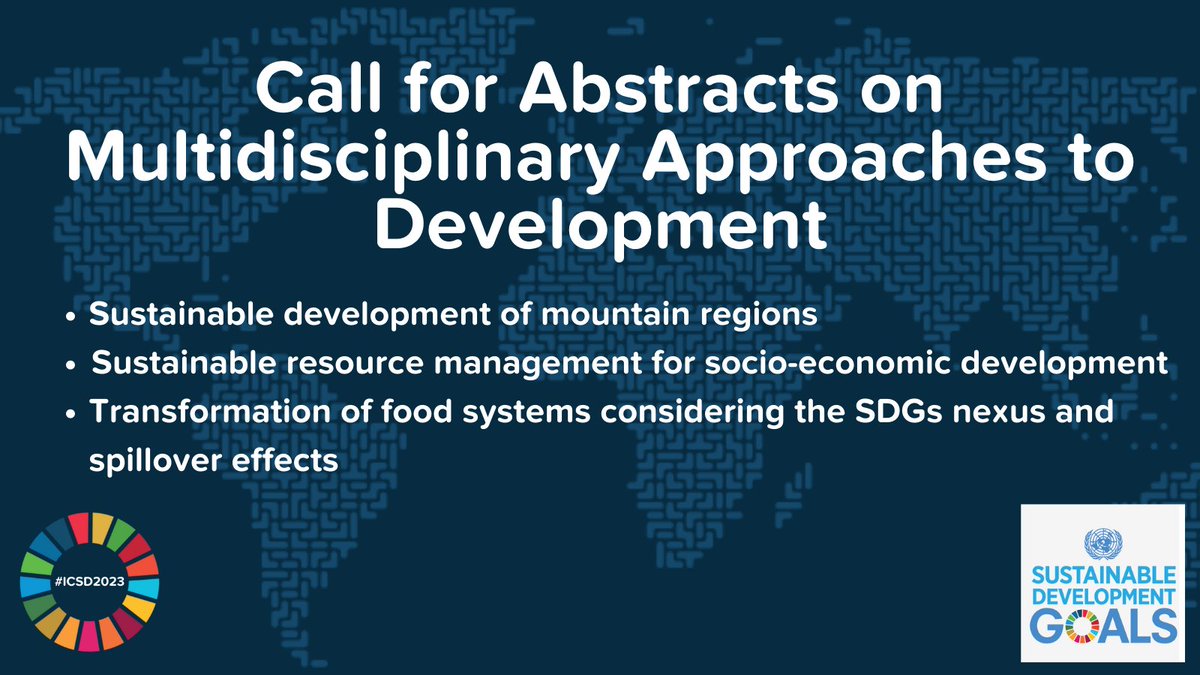 ChubamenlaJamir's tweet photo. Submit an abstract for Sustainable Development of Mountain Regions by May 1: https://t.co/CKLPVGn4DQ @NazmunRatna @UNSDSN @ICSD_Conf https://t.co/i7HGeBPSXp
