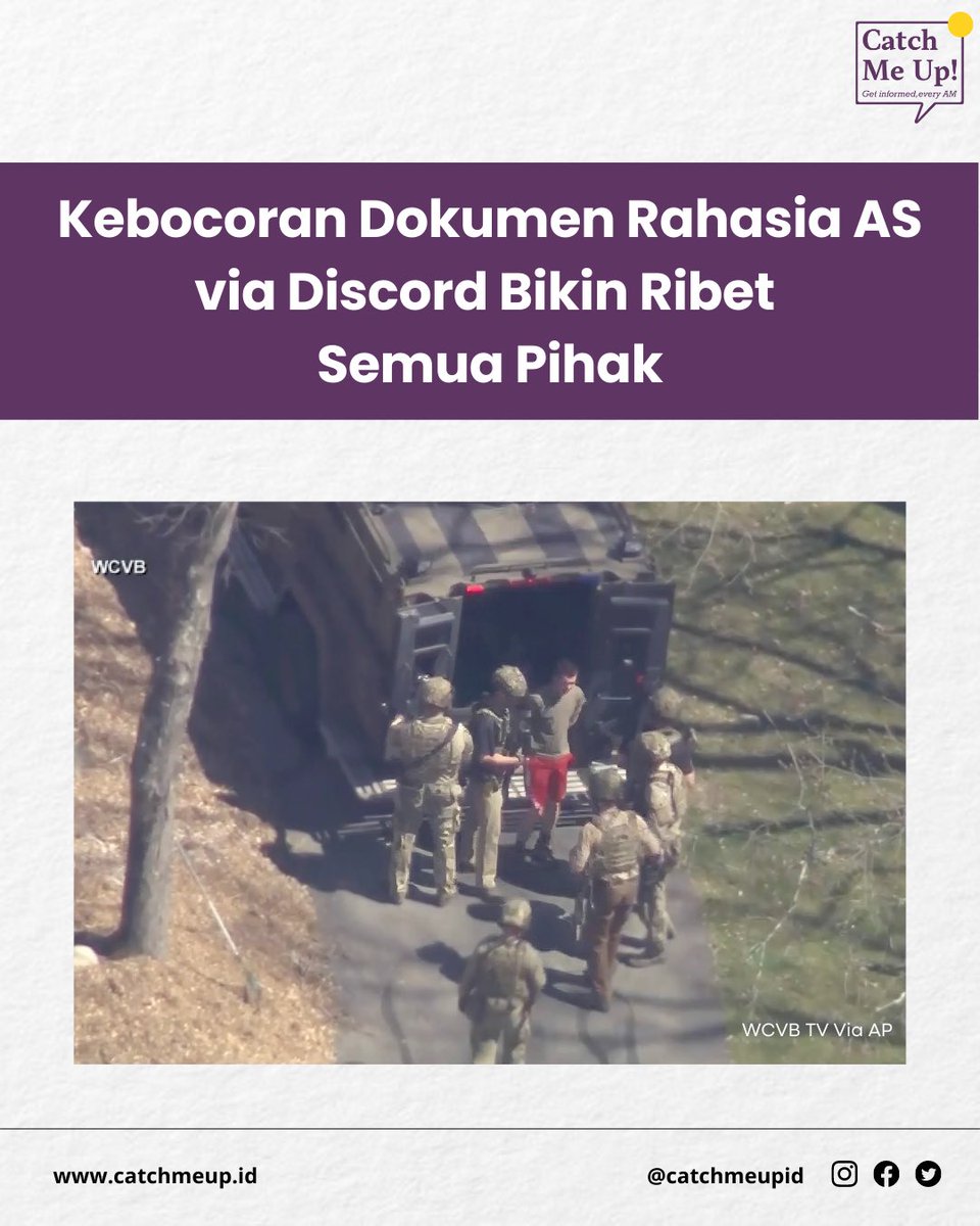 Nobar jarak jauh pakai Discord ❌️
Bocorin rahasia negara pakai Discord ✅️

Masalah geopolitik dunia kayak Russia-Ukraine, hubungan AS-Korsel bahkan sampai isu Israel semuanya udah bocor. 

Siapa dibalik kebocoran ini? Terus sekarang gimana?