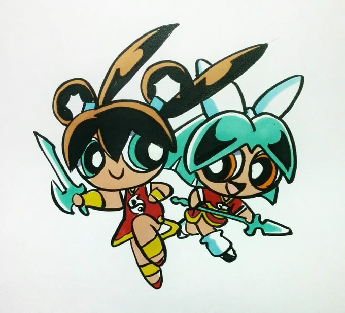 キャラクターのパワパフ化は、「いかに線を減らしても成立するか」の練習になるので、皆もやってみよう。 