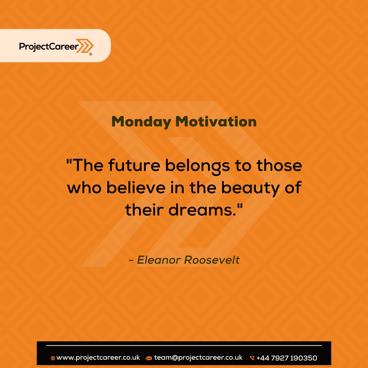 Happy Monday, everyone! ​​​​​​​​​If you've been dreaming of a successful career in project management, we at ProjectCareer can help make it a reality. 
#frankocean 
#westbrook
#MondayMotivation 
#Arsenal 
#Welsh
#EducationSavesLives
#Guinea
#projectmanagement 
#onlinelearning