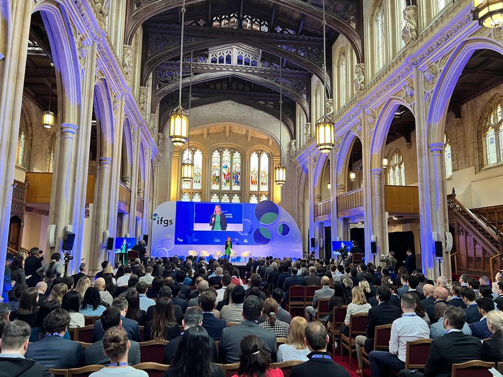 InnFin's tweet photo. Our CEO @JanineJoyHirt kicking off the day 1, with her inspiring opening speech 👏💪
#IFGS2023 https://t.co/XRsgc7neMI