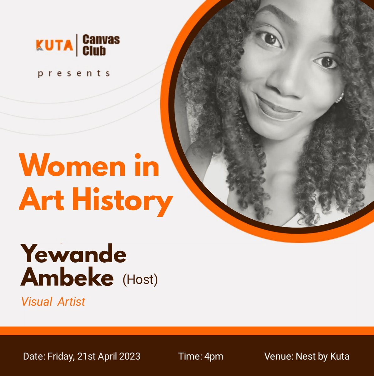 KutaNigeria's tweet photo. It's a new week and we are super excited to share with you our event for the week.
As we bring our ongoing exhibition to a close we have two special events lined up for you this holiday period.
See you all!
#canvasclubworkshop #canvasclub #handwidth #exhibition #filmnight https://t.co/pbaQU5ptP2