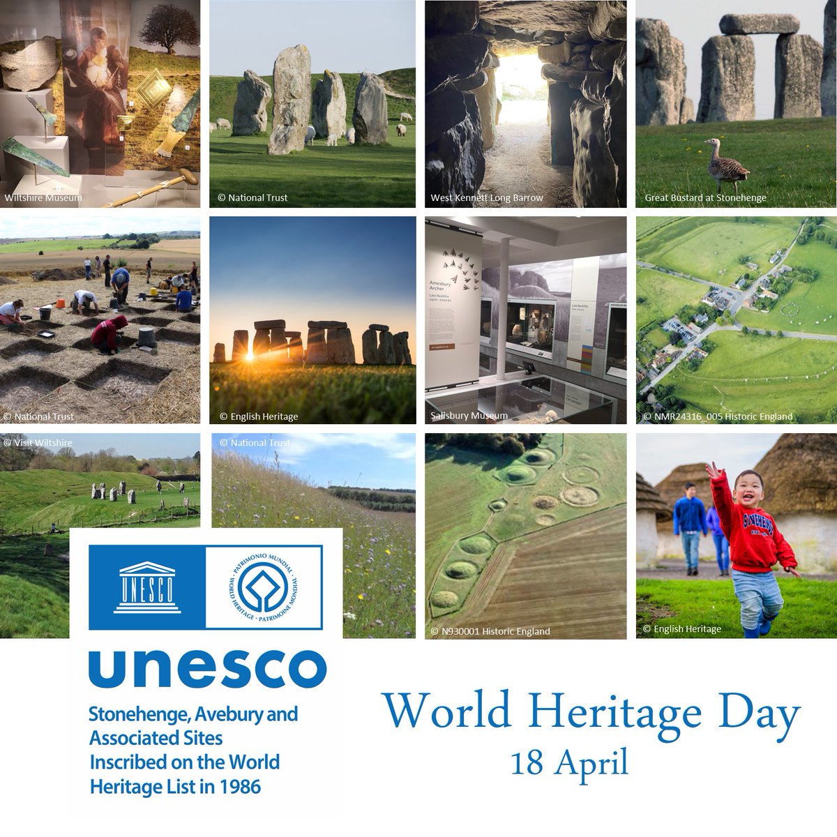 Today for #WorldHeritageDay we’re joining nations across the world in celebrating our unique sites. We’re one of many partners caring for the monuments, landscapes, communities and more within the @StoneAveWHS bit.ly/StonehengeandA… @UNESCOUK @WorldHeritageUK