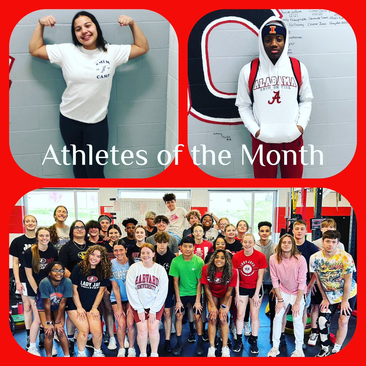 Shout out to our Athletes of the Month for December!! It came down to who performed the best at testing and 6th Block did very well in that category so they took home the award for best block this month. Female: Jada B ; Male: Kantrell J ; Group: 6th Block. #dominatetheday