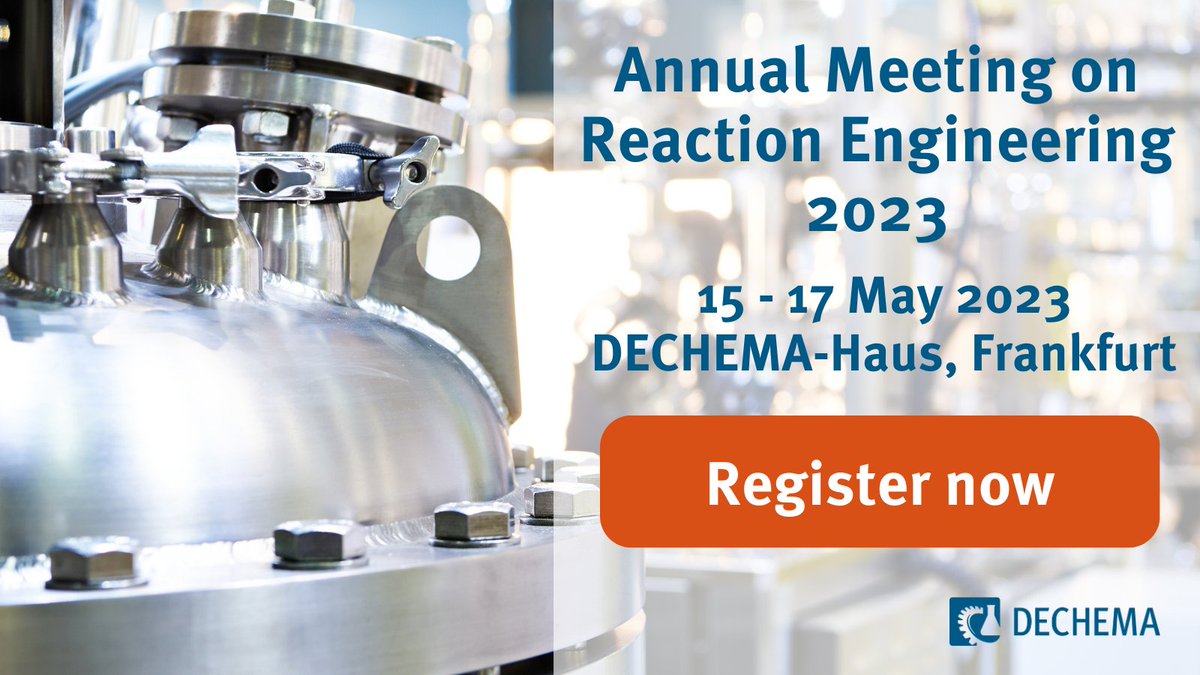 Only 4 weeks to go until the #ChemicalReactionEngineering community is meeting again at the "Annual Meeting on Reaction Engineering 2023". We are looking forward to 24 lectures and about 100 posters. Participation is limited. Register now: bit.ly/43BKZcN
#ReactEng2023