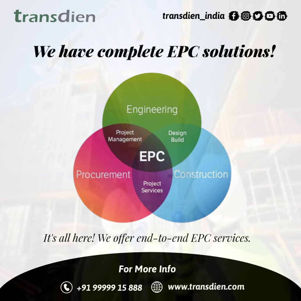 transdien_india's tweet photo. β
Providing end-to-end engineering, procurement, and construction services!
If you want to learn more about our services, please contact us.
Book now!
π² 91 9999915888.
π― Visit: https://t.co/zko4F3WJQj
#transdien #transdienindia #transdieninchennai #epc #epcservice https://t.co/QWmPgmFpDj