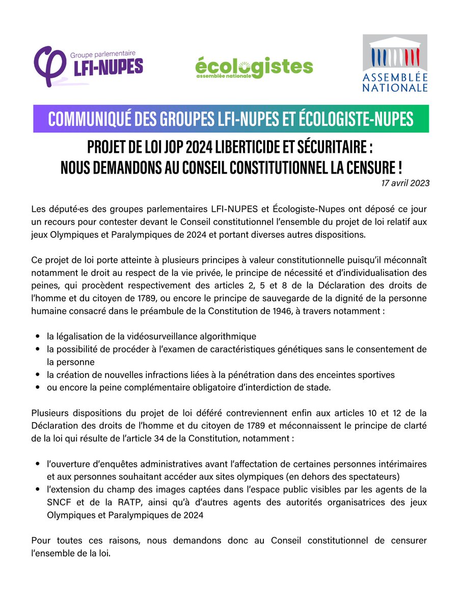 La France Insoumise à l'Assemblée nationale tweet media