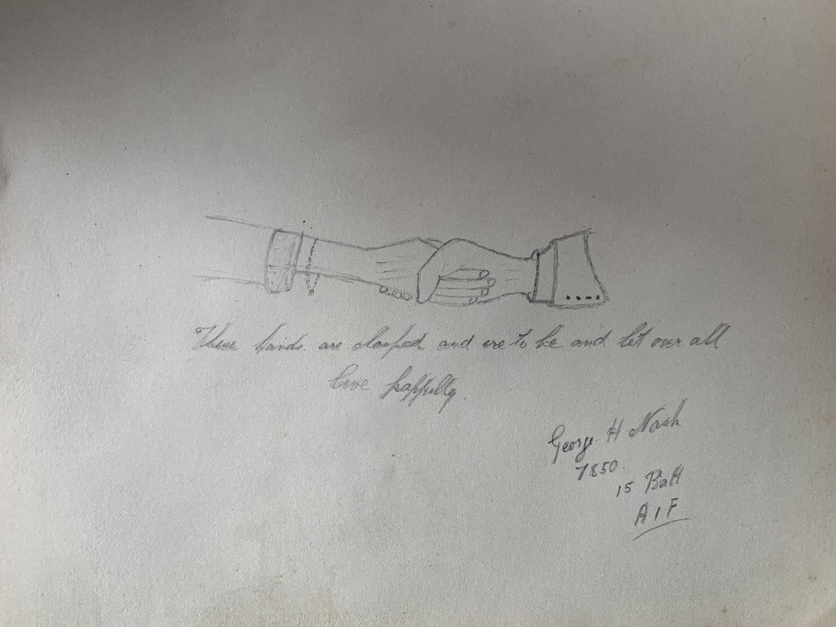 Chance4321's tweet photo. This #autographbook arrived this morning - I ‘ve come across human hair( this exact same Meme) in the archives before , but now have my own example #ww1Ephemera https://t.co/knXWd57NRP