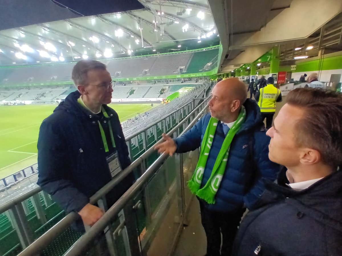 Great to see our APPG team and its Chair <a href="/mark4dewsbury/">Mark Eastwood</a> at work in Wolfsburg - fantastic to participate in the #SafeStanding section at #VolkswagenArena. 

Certainly some #Bundesliga viewing didn't hurt either! 
⚽️🟢#WolfsburgvsBayerLeverkusen