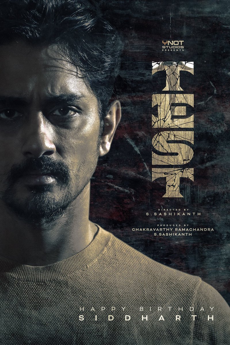 Team #TEST released their first Look for on the event of #Siddharth Birthday
Directed by #Sashikanth
Starring : #Madhavan, #Siddharth, #Nayanthara

#HBDSiddharth
#Indian2 #Siddharth 
#HBDSiddharth