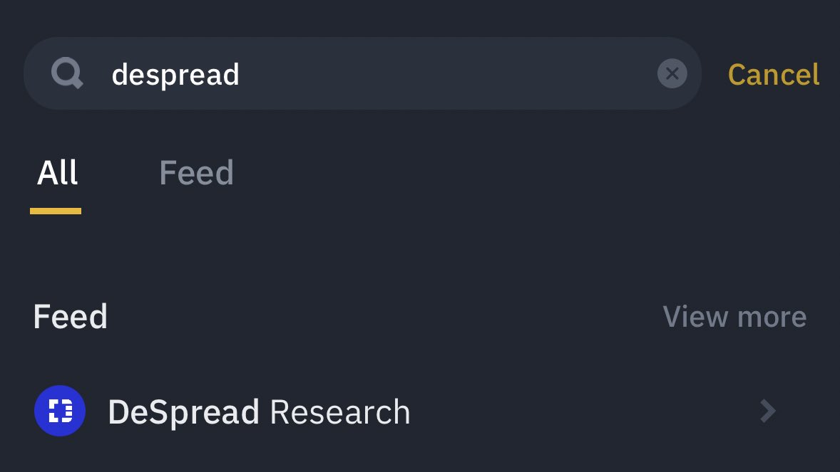 DeSpreadTeam's tweet photo. Open your #Binance app and search #DeSpread 👀 https://t.co/JwciY8nkV0