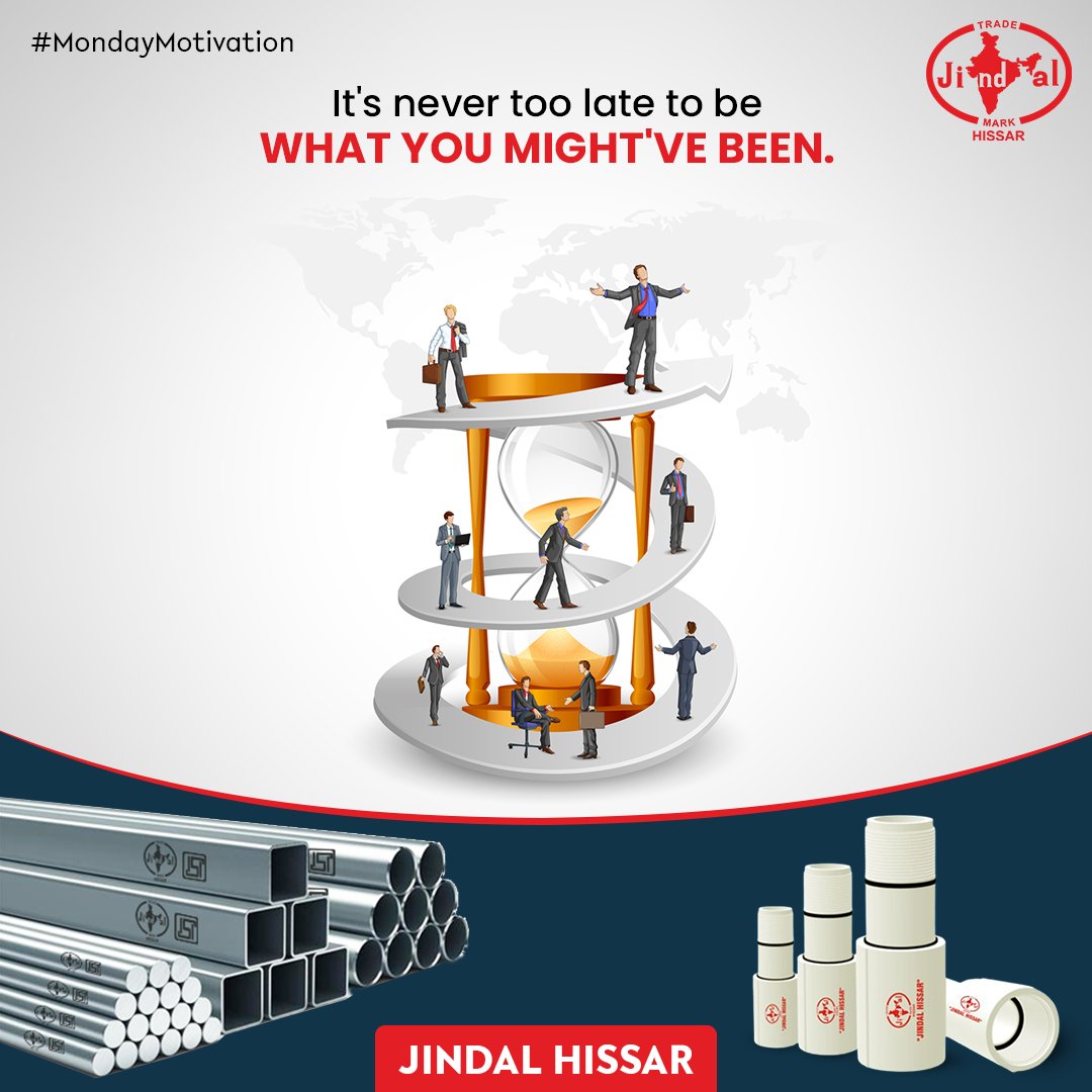 JindalLimited's tweet photo. It's never too late

#JindalHissarPipes #jindalpipes #JindalHissar #jindalsteel #jindalsteeltube #Jindal #steel #SteelPipe #steelframe #steeltubes #Steelstructure #mondaymotivation #GIPipes #hollowsection #BlackPipes #erwpipe #BestQuality #steeldistributorindia https://t.co/edlsbTrgqz
