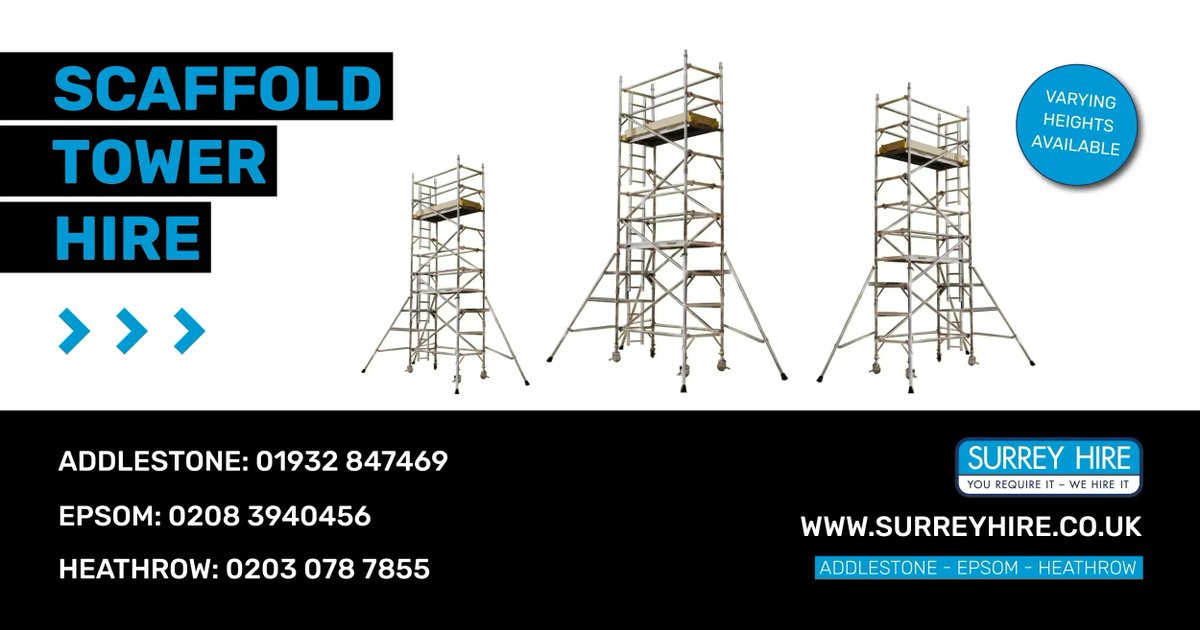 iprohireltd's tweet photo. An ideal access solution when a ladder isn't sufficient. Easy assembly &amp; mobile when erected. Provides a stable, safe platform to work on. For full range visit https://t.co/BKKO8pE0KU

#surreyhire #addlestone #heathrow #epsom #surreybiz #workingatheight #diysurrey #surreybuilders https://t.co/NylSAnIeHM