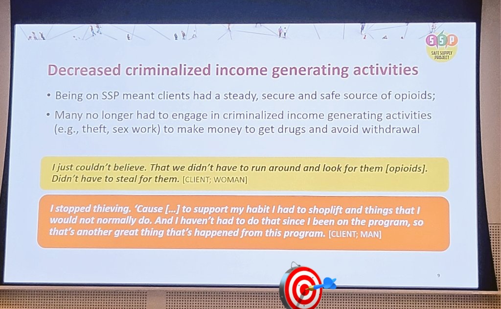 Absolutely love hearing about the benefits of #safersupply  on reducing criminal activity and giving people a chance at life. #hri23