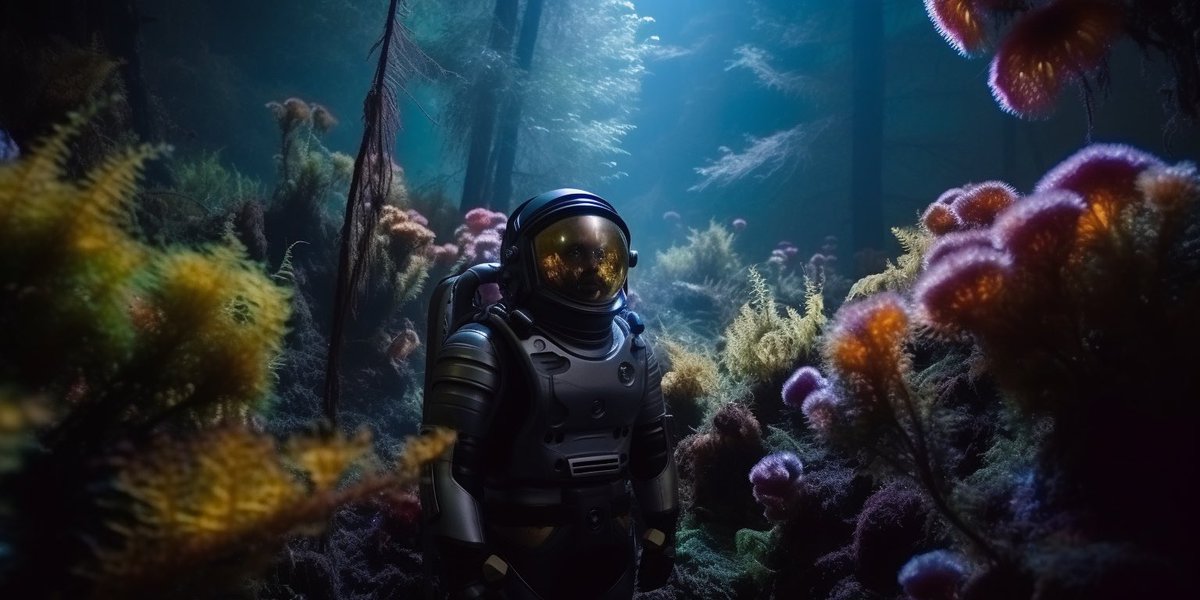 bubblepunkhq's tweet photo. Meet Marín, microbiologist, ecosystem facilitator and practical physicist - right in his element. #keplerfiles #scifi #scifiart #RPG #SpaceExploration #exoplanet #exobiology #aicc https://t.co/J5dEzXnG8f