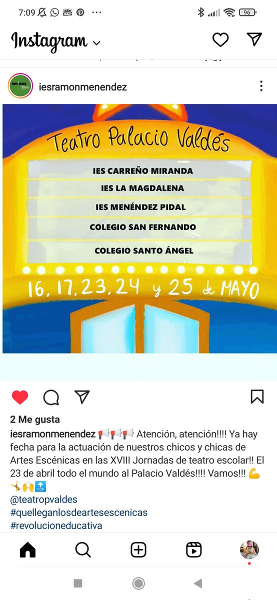 IES_mnndz's tweet photo. Atención!!!! El 23 de mayo tendrá lugar la actuación de nuestro alumnado de Artes Escénicas en las XVIII Jornadas de teatro escolar. Vamos!! 💪🤸🙌🔝 https://t.co/t4LodmR8OF
