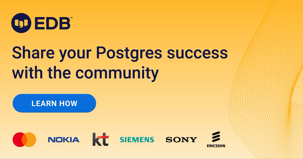 MohsinEjaz's tweet image. Share your Postgres success. Our team is ready to help tell your story.
Find out more at: okt.to/ci4mBC
#PowerToPostgres