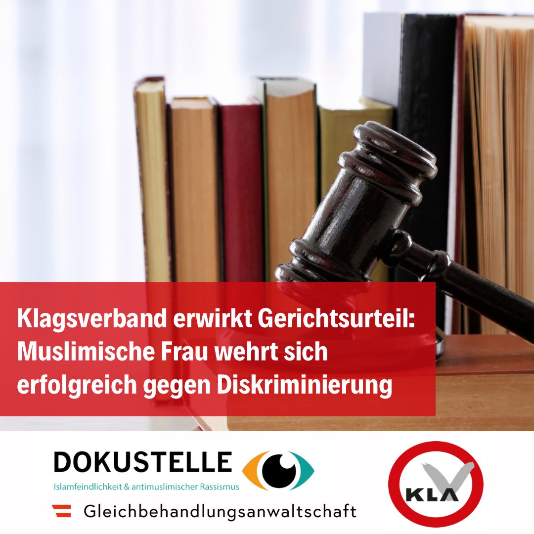 klagsverband's tweet photo. Nach Unterstützung durch die @dokustelle und die Gleichbehandlungsanwaltschaft brachte der Klagsverband Klage für Frau F. ein, die bei der Bewerbung um einen Ausbildungsplatz diskriminiert wurde. Mehr zum Fall und zum Urteil: 

https://t.co/Oi3Hl5dK7Q https://t.co/mwaCsEGzV4