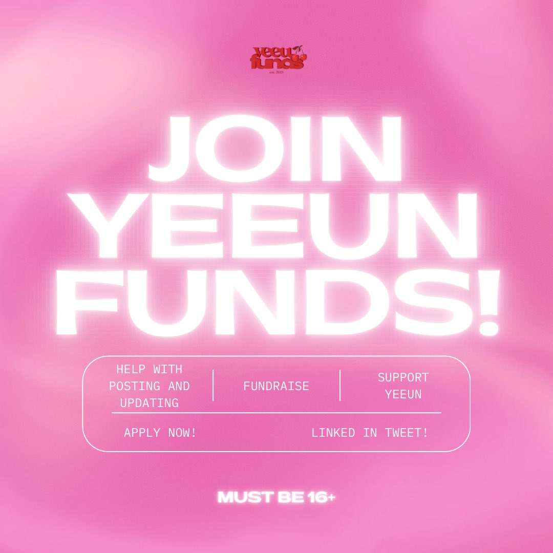 YeeunFunds's tweet photo. [🚨 WE ARE RECRUITING!]

📝 Want to help Yeeun with her debut? Just looking to spice up your resume?

Come join our team! We’re in search of fans that want to give back to Yeeun and show her talents to the masses.

🔗 Fill out the application here: https://t.co/kKiBAR84XH https://t.co/NsQR1lNFEa