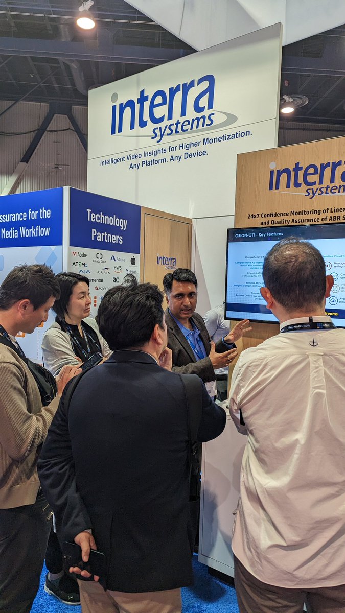 InterraSystems's tweet photo. If you are at NAB, visit us at booth #3159 and take a look at what's been brewing at Interra Systems!
#qualityassurance #qoe #qos #streamingmedia #mediaqc #ottmonitoring #batonqc #orionmonitoring https://t.co/cCLG9Q4HGY
