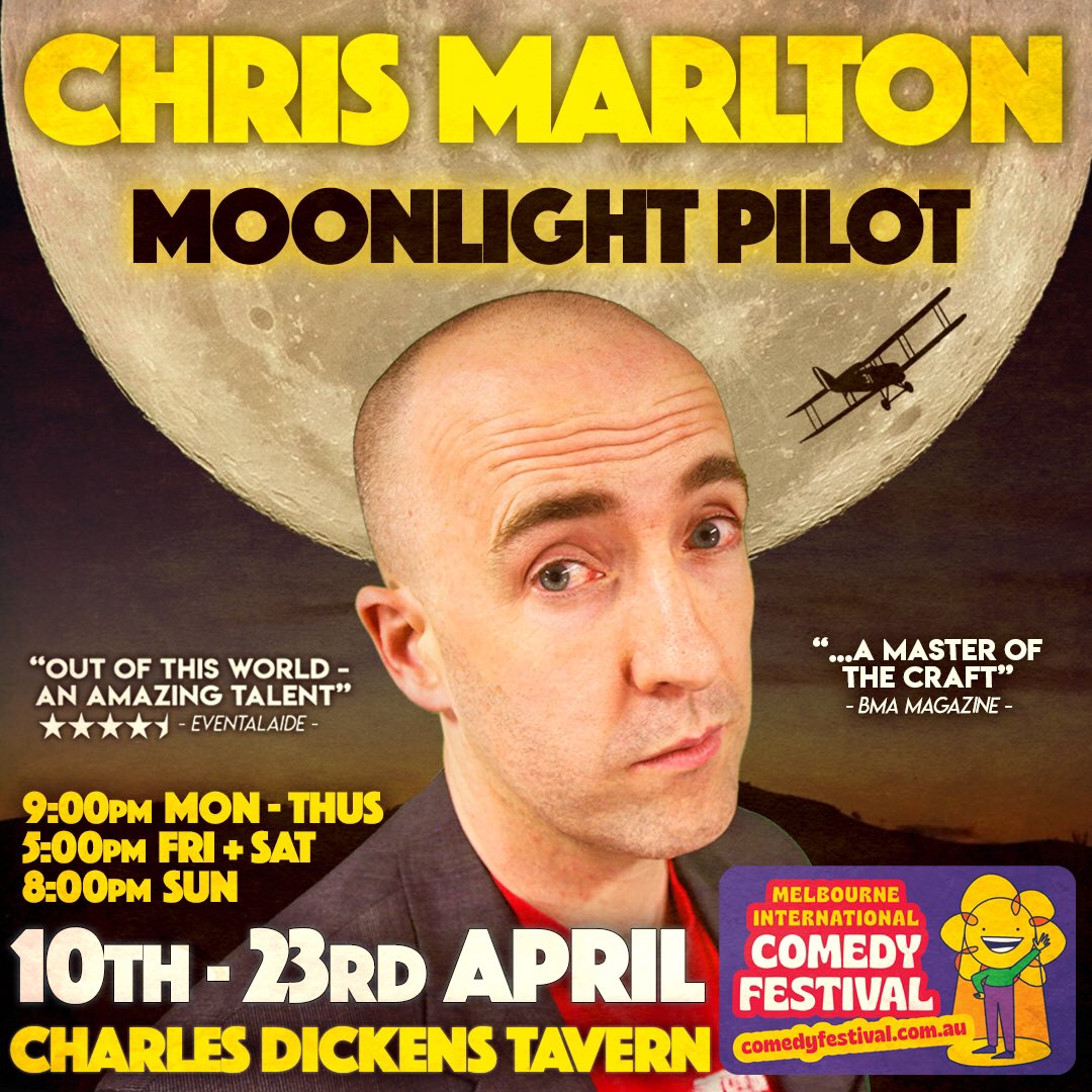 Six shows done, six to go. Come check out Moonlight Pilot at the <a href="/micomfestival/">Melbourne International Comedy Festival</a> 

TIX: comedyfestival.com.au/2023/shows/moo…