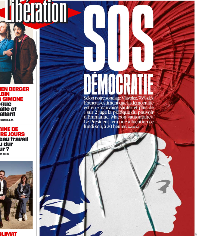 EcoloDemocratie's tweet image. Selon un sondage Viavoice/Libération, les trois quarts des français estiment que la démocratie est "en mauvaise santé".
Rappelons que nous ne sommes pas en #démocratie mais dans une république élective dont la dérive #autoritaire est renforcée par la présidence Macron.