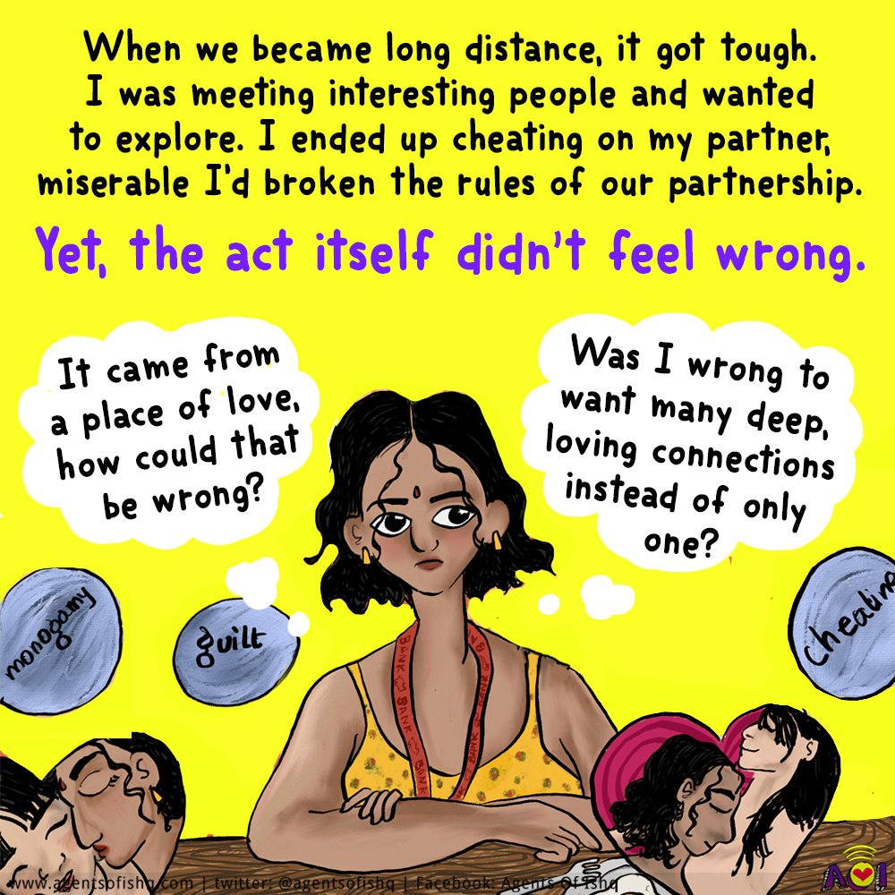 AgentsofIshq's tweet photo. After entering into a long-distance relationship with their partner, anon wanted to explore other interesting people. But they also felt guilty, thinking that having multiple relationships was wrong.
#Polyamory #PolyamorousRelationship #Cheating #RulesofRelationships https://t.co/OnFR2az8Pt