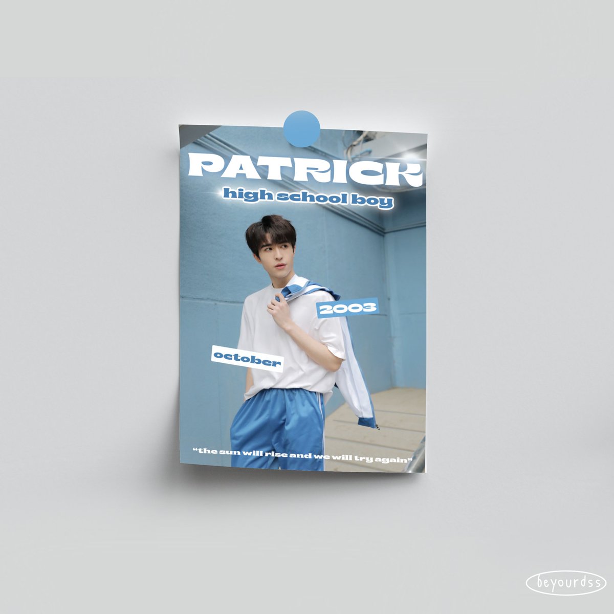 beyourdss's tweet photo. giveaway Patrick’s poster (file)! * + * .
high school boy -> university boy
.
.
.
do not repost & use for commercial 💪🏻
( #แพทริค #INTO1Patrick #PatrickStarStudio #artworkINTO1 ) https://t.co/zQHIm67tzV