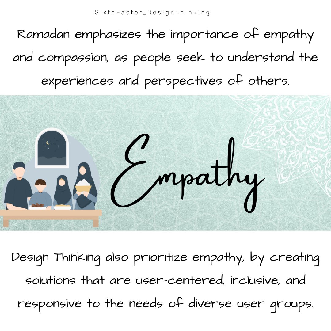 SF_DesignThink's tweet image. From Ramadan to design, the art of inclusivity. Prioritize solutions that prioritize understanding and inclusion. Let us help you create solutions that are user-centered and inclusive.
 #sixthfactor #designthinking #dubaidesign #designtipsandtricks #designuae #Ramadan  #empathy
