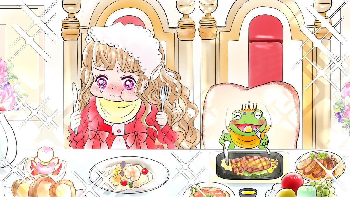 昨日描いた絵です( ゜Д゜)     
 恋の魔法とおまじない707-8ペン 
PIXTAさん素材ちびモブ会社員文字付 
 福娘童話集様昔話「カエルの王さま」  

 #恋の魔法とおまじない #PIXTA 