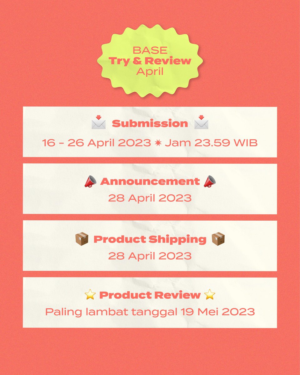 📢THIS IS YOUR CHANCE! 📢 

Dapatkan kesempatan buat dapat produk BASE gratis dengan join Try & Review ✨

Yuk, swipe sampai akhir dan ketahui cara join nya! 😃➡️

#itsmybase #ReviewItsmyBase #veganskincare #skincarelokal #SkincareHalal #skincarereview