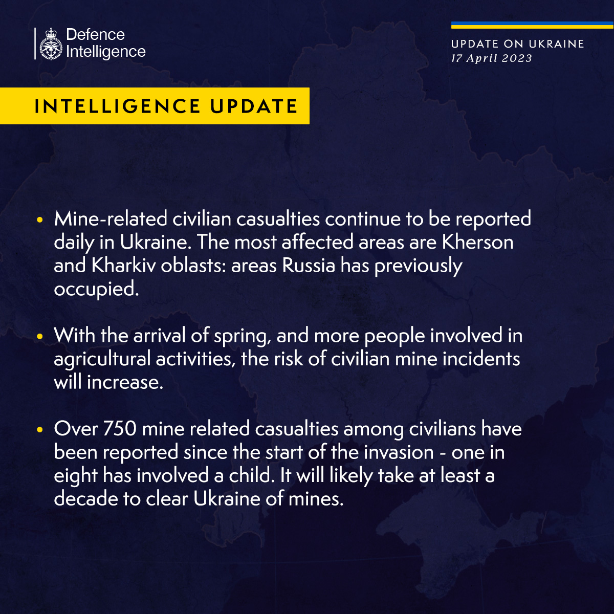 DefenceHQ's tweet photo. Latest Defence Intelligence update on the situation in Ukraine - 17 April 2023.

Find out more about Defence Intelligence's use of language: https://t.co/4mwUj4lkMJ

🇺🇦 #StandWithUkraine 🇺🇦 https://t.co/WrzCRcYzAJ
