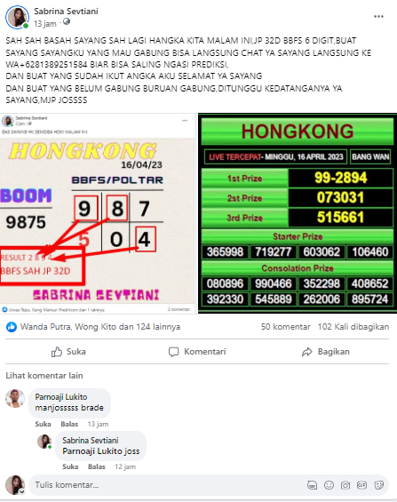 Sabrina_4Dshoot's tweet photo. SAH SAH BASAH SAYANG SAH LAGI HANGKA KITA MALAM INI,JP 32D BBFS 6 DIGIT,BUAT SAYANG SAYANGKU YANG MAU GABUNG BISA LANGSUNG CHAT YA SAYANG LANGSUNG KE WA+6281389251584 BIAR BISA SALING NGASI PREDIKSI,
DAN BUAT YANG SUDAH IKUT ANGKA AKU SELAMAT YA SAYANG
#TogeLovers #togelhongkong https://t.co/Xfy2s5aIfA