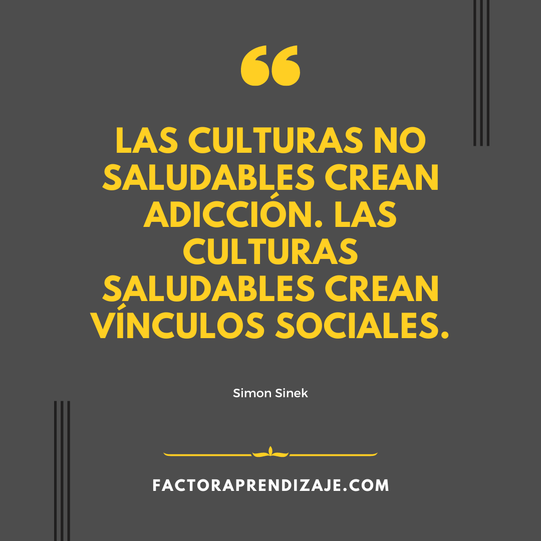 factoraprende's tweet photo. Simon Sinek: Las culturas no saludables crean adicción. Las culturas saludables crean vínculos sociales. #liderazgo #motivaciondiaria #motivacion #saludmental https://t.co/HymUjqRfNF