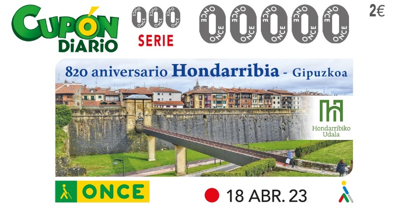 ONCE_oficial's tweet photo. ¡Hoy celebramos el 820 aniversario de la Fundación de #Hondarribia en cinco millones de cupones de la ONCE!

@ONCEuskadi @HondarribiaUdal @APHondarribia