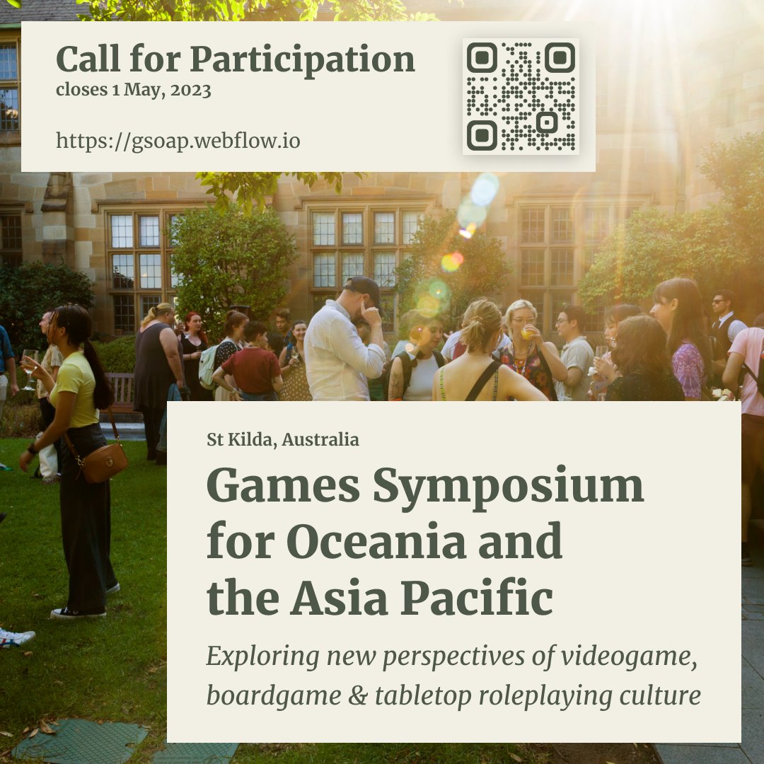 xavier_ho's tweet photo. Announcing the Games Symposium for Oceania and the Asia Pacific

This two-day research event invites you to explore games through culture &amp; social perspectives

💡https://t.co/81lmfDKsXn

I'm excited to be working with @MahliAnn &amp; @huedavies to host you in St Kilda, Australia 🧡 https://t.co/unuvbQfimG